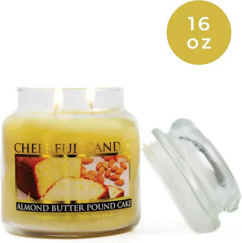 Miniatura 2 de A Cheerful Giver - Vela en tarro de vidrio perfumada con sabor a pastel de mantequilla de almendra (16 onzas) con tapa y fragancia fiel a la vida