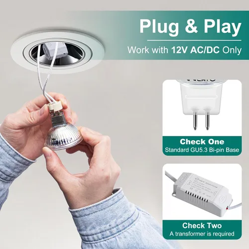 Miniatura 6 de DiCUNO Bombillas LED MR16 regulables, luz blanca diurna, 6000 K, 50 W, equivalente a halógeno, 12 V CA/CC, bombilla base de 5 W GU5.3 bi-pines, Luz