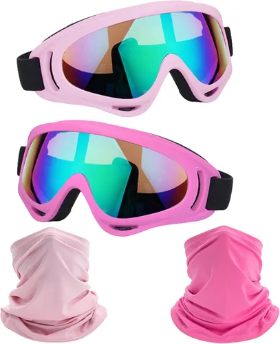 Miniatura 9 de LJDJ Gafas de motocicleta, paquete de 2 unidades, para motocross, ATV, motocross, senderismo, protección con 2 unidades de máscara bandana