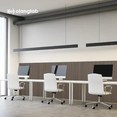 Miniatura 7 de Olanglab Paneles de pared acústicos de chapa de madera, paquete de 6, paneles de pared absorbentes de sonido de 23.6 x 47.2 pulgadas para decoración