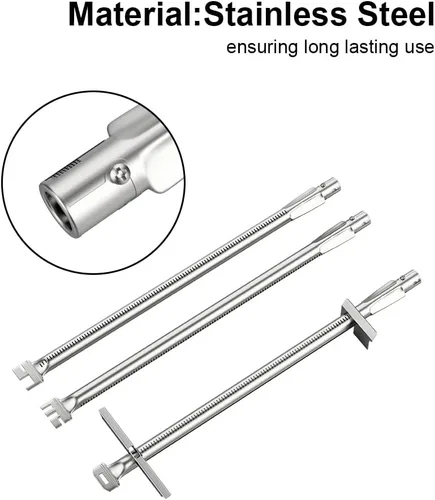 Miniatura 5 de SafBbcue 67557 Tubos de quemador de parrilla para parrillas de gas Weber Summit 460 470, repuesto para tubos de quemador Weber Summit, paquete de 6