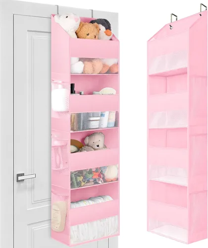 Miniatura 10 de GRANNY SAYS Organizador sobre la puerta, 5 estantes detrás de la puerta con 8 bolsillos y ventana transparente, anti inclinación, almacenamiento