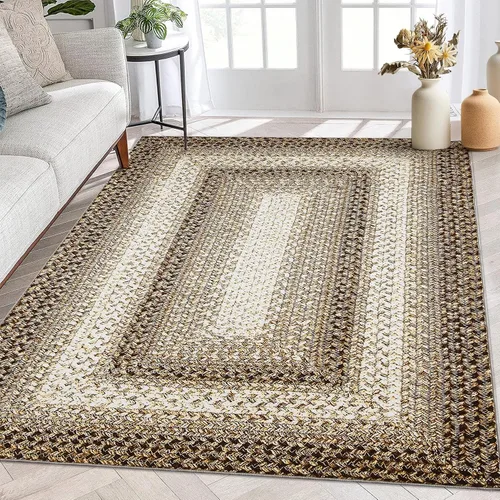Miniatura 19 de ROYHOME Tapete pequeño para puerta de 2 x 3 pies, alfombra de área lavable, alfombras de área con estampado trenzado bohemio, alfombra de área