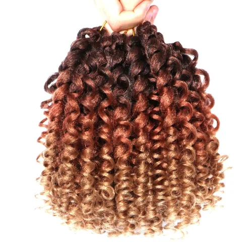 Miniatura 23 de Cabello de ganchillo Jamaicano Bounce, paquete de 4 paquetes de 6 pulgadas, varita de pelo rizado de ganchillo para mujeres negras