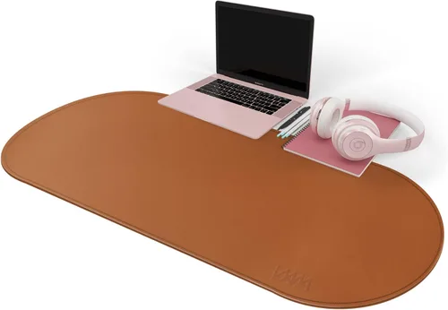 Miniatura 34 de Vyaaa Tapete de cuero para escritorio, 63" x 23.6" pulgadas, protector de escritorio de cuero, impermeable, extra grande, alfombrilla de mouse Negro