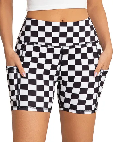 Miniatura 17 de AHLW Pantalones cortos de ciclismo suaves para mujer, con bolsillos, cintura alta, elásticos, cómodos, atléticos, para correr, yoga