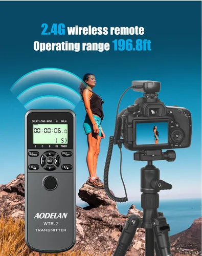 Miniatura 3 de AODELAN Mando a distancia inalámbrico para cámaras Nikon, temporizador remoto cable de liberación del obturador para Z9 D5 D6 D800 D810 D850