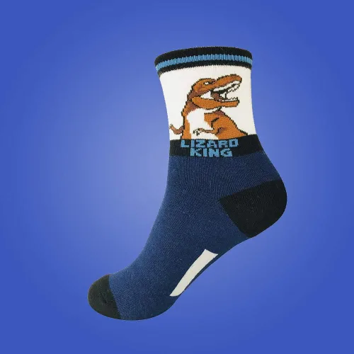 Miniatura 9 de Calcetines de dinosaurio para niños de 4 a 7 años, el mejor regalo de 7 a 10 años, calcetines de algodón para niños, paquete de 5