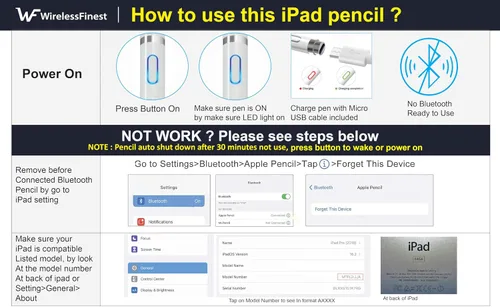 Miniatura 9 de Lápiz óptico de 1ª generación de repuesto para Apple iPad Pro 1st iPad 1st 2nd 3rd 4th 5th iPad Mini 1 2 3 4 iPad Air 1st 2nd iOS Android tableta
