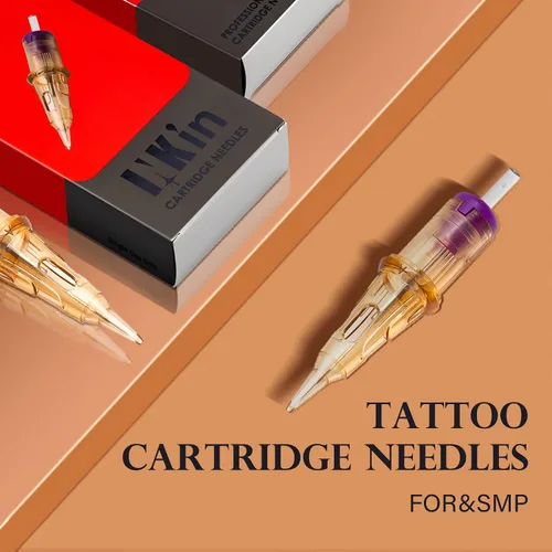 Miniatura 8 de INKin Agujas profesionales para cartuchos de tatuaje, delineador redondo, maquillaje permanente, 1RL, 0.007 in, para pluma rotativa de pelo