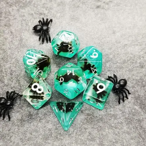 Miniatura 13 de Sage's Portal Juego de dados DND de resina para familiares de dinosaurios y reptiles, juego de dados poliédricos para Dungeons and Dragons RPG
