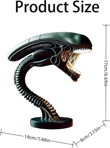 Miniatura 6 de Luz nocturna de monstruo espacial, lámpara de mesa de resina de película 3D, decoración LED de ciencia ficción, regalo personalizado hecho a mano #1