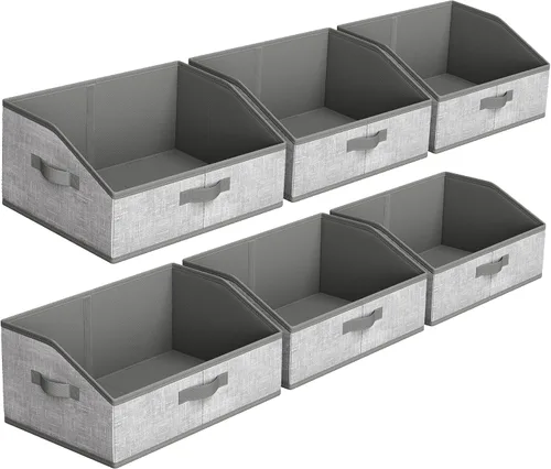 Miniatura 12 de SONGMICS Cubos de almacenamiento, 15.7 x 11.8 x 9.5 pulgadas, cubos de tela no tejida con asas dobles, juego de 3, organizadores de armario