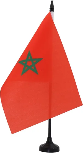 Miniatura 235 de AZ FLAG Sierra Leone Bandera de mesa 5'' x 8'' - Bandera de escritorio de Sierra Leona 21 x 14 cm - Bastón y base de plástico negro