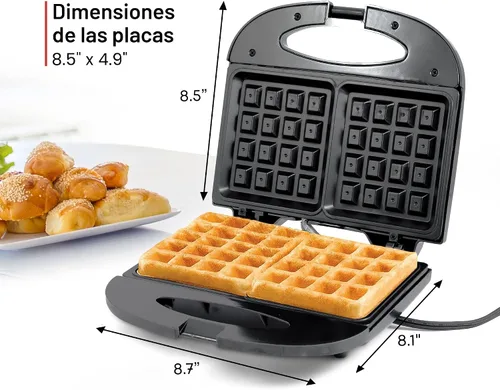 Miniatura 6 de Elite Gourmet Maxi-Matic - Máquina eléctrica antiadherente para hacer gofres belga, desayuno, sándwiches, compacta y portátil, 2 rebanadas