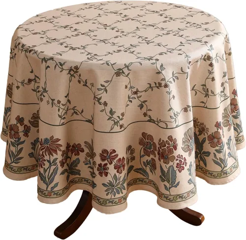 Miniatura 26 de patdrea - Mantel de lino floral, grueso, decorativo y francés para mesas rectangulares o cuadradas, para cocina y comedor, 55 x 79 pulgadas