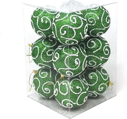 Miniatura 15 de Allgala Paquete de 12 bolas de adorno para árbol de Navidad de 3 pulgadas, bolas de espuma decoradas con purpurina, bolas de Navidad grandes, oro