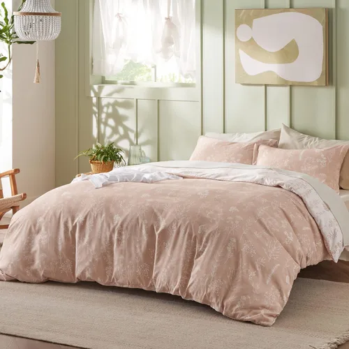 Miniatura 2 de Bedsure Juego de Edredón Full - Juego de Cama Rosa Empolvado, 3 Piezas de Ropa de Cama Floral Bonita, 1 Edredón Suave Reversible de Flores Botánicas