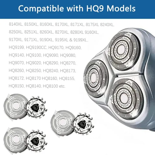 Miniatura 3 de Cabezales de repuesto HQ9 compatibles con afeitadoras Philips HQ9, cabezales de afeitado de repuesto HQ9 para la serie 8140XL 8150XL 8160XL 8170XL
