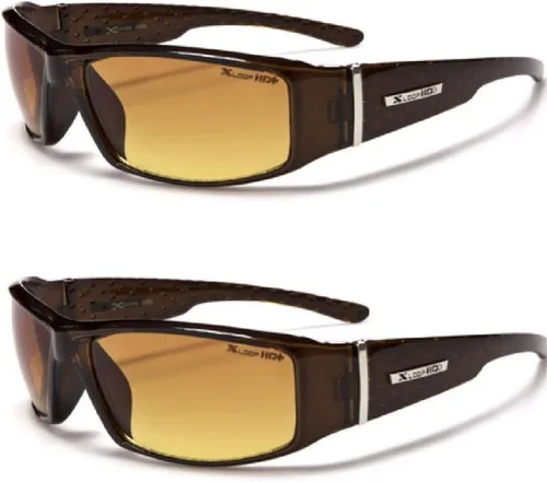 X LOOP Gafas de conducción antirreflejos HD, paquete de 2 Marrón