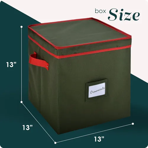 Miniatura 5 de Handy Laundry Almacenamiento de adornos de Navidad: almacena hasta 64 adornos navideños, divisores ajustables, dos asas. La caja de almacenamiento