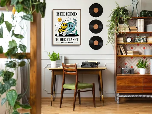 Miniatura 2 de Lava Land - Cuadros retro positivos para decoración de pared estética, lindos carteles retro de ser amables y bondad de los años 70 para salón
