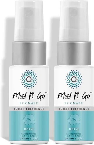 Miniatura 43 de Mist N' Go by Omaze - Aerosol de Baño de Viaje para Inodoro Eliminador de Olores - Aerosol de Inodoro de Viaje para Ambientador de Aire de Baño