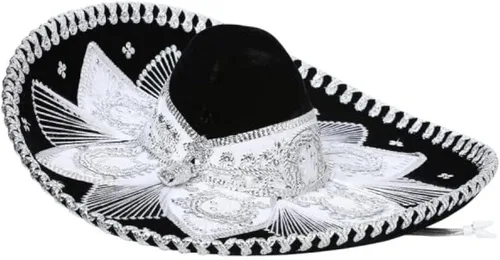 Miniatura 3 de Mariachi sombreros Charro Star Mexican Sombrero Charro, Terciopelo Unisex Adulto fantasía 5 Mayo, Mexicano