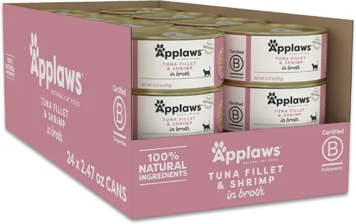 Miniatura 28 de Applaws Alimento húmedo natural para gatos en caldo, alimento húmedo enlatado de ingredientes limitados, sin aditivos, hecho con ingredientes