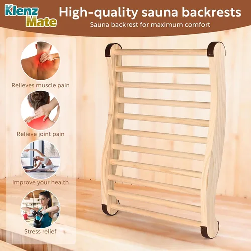Miniatura 6 de Respaldo de sauna mejorado, accesorios de sauna, diseño en forma de S con silla de sauna con respaldo, con almohadillas antideslizantes, diseño