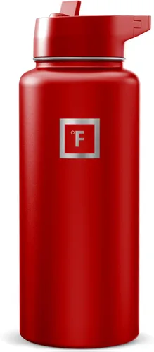 Miniatura 109 de IRON °FLASK Frasco de hidratación para acampar y senderismo con pajilla, botella de agua deportiva de acero inoxidable con aislamiento de boca