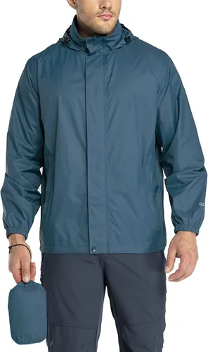 Miniatura 74 de 33,000ft - Chaqueta de lluvia impermeable y plegable para hombre, ligera, con capucha, cortavientos ideal para golf o ciclismo