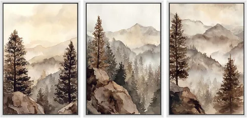 Miniatura 31 de SIGNWIN Lienzo enmarcado para pared, juego de arte de collage de hojas transparentes en blanco y negro, ilustraciones de naturaleza silvestre, arte