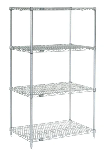 Miniatura 24 de Nexel 14" x 42" x 63", unidad de estantería de alambre ajustable de 4 niveles, estante de almacenamiento comercial con certificación NSF, acabado