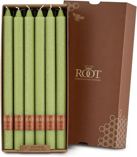 Miniatura 9 de Root Candles Juego de velas de cena sin perfume de 12 unidades, sin goteo, Timberline™ Arista™ mejoradas, 9 pulgadas, verde salvia