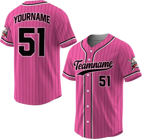 Miniatura 19 de Camiseta de béisbol a rayas personalizadas con logotipo de número de nombre para hombres, mujeres, jóvenes, niños, camiseta de uniforme