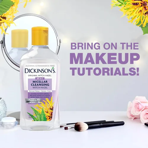 Miniatura 5 de Dickinson's Agua Micelar Limpiadora de Hamamelis, Un Desmaquillante Todo en 1, Refinador de Poros, Limpiador de Piel y Tónico; Sin Alcohol con Aloe
