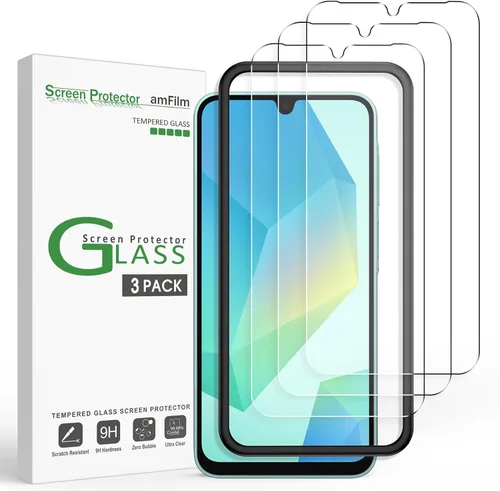 Miniatura 8 de amFilm Paquete de 3 protectores de pantalla de vidrio templado compatibles con Samsung Galaxy A14 5G de 6.6 pulgadas, con kit de fácil instalación