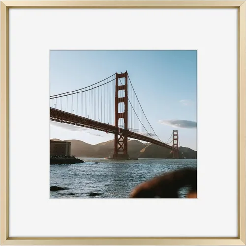 Miniatura 46 de Frametory, Portarretratos de metal de 16 x 24 pulgadas con paspartú para fotos de 12 x 18 pulgadas y vidrio real, colección de marcos de fotos