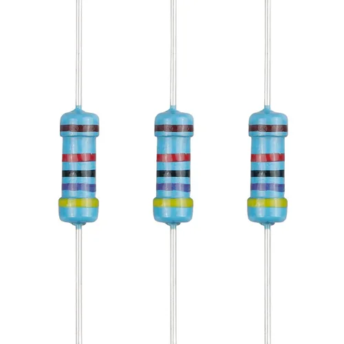 Miniatura 48 de 100 resistencias de 1 ohm 1/2 W (0.5 vatios) ±1% tolerancia de película metálica, resistencia fija de múltiples valores de resistencia opcional