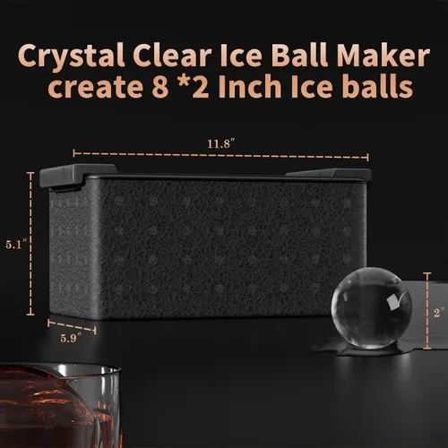 Miniatura 3 de Fabricador de Bolas de Hielo Transparente para Whisky: Bandeja de Cubitos de Hielo Circular FDDBI Hace Esfera de Hielo de 2 Pulgadas - Fabricador