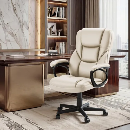 Miniatura 7 de Shahoo Ergonomic Office Chair Executive Adjustable Desk Chair with Flip-up Armrests PU Leather Swivel Computer Chair for Home Office Gaming, Lumbar