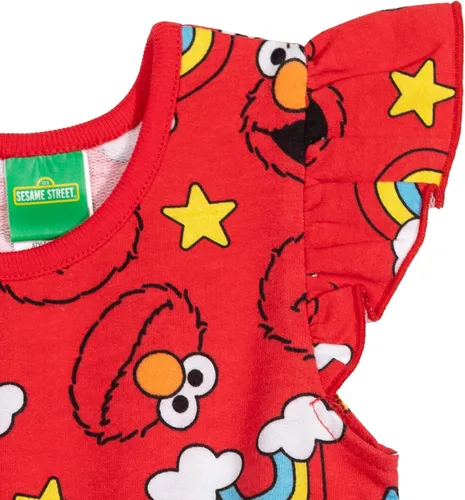 Miniatura 8 de Sesame Street Elmo - Mameluco de rizo francés con volantes para niñas