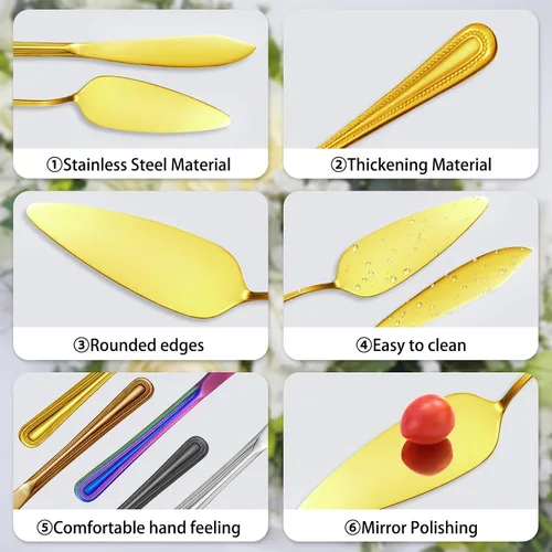 Miniatura 5 de Juego personalizado de corte de pasteles para boda, servidor de pastel de boda grabado gratis, cuchillo de pastel de acero inoxidable y juego