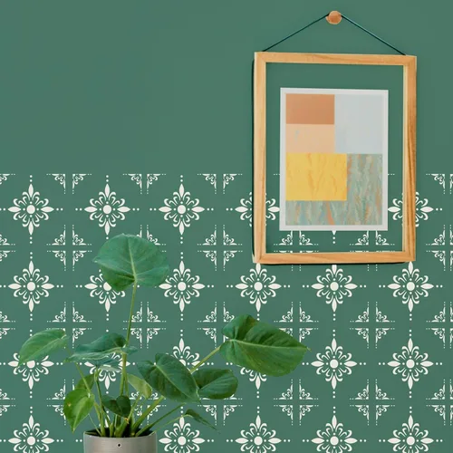 Miniatura 5 de Plantillas de pared reutilizables para pintar pisos, porche delantero, patios de hormigón, paredes, azulejos, madera, manualidades de decoración