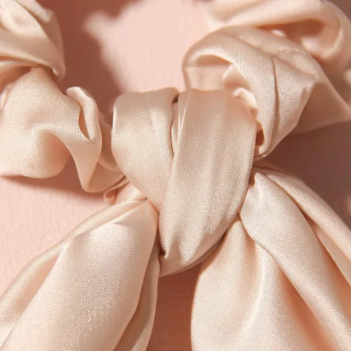 Miniatura 5 de Coleteros para el cabello para mujer, bufanda LFOUVRE Scrunchies, 2 piezas de bufandas anudadas para niñas, bufanda de satén sedoso, banda elástica