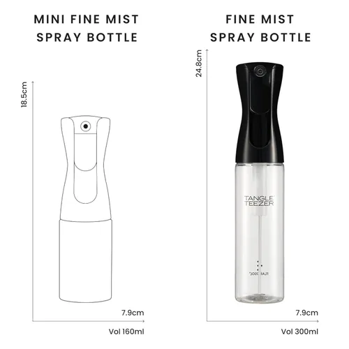 Miniatura 6 de Botella de pulverización de niebla fina continua TANGLE TEEZER, niebla continua para desenredar y peinar el cabello, Negro, 10,1 oz