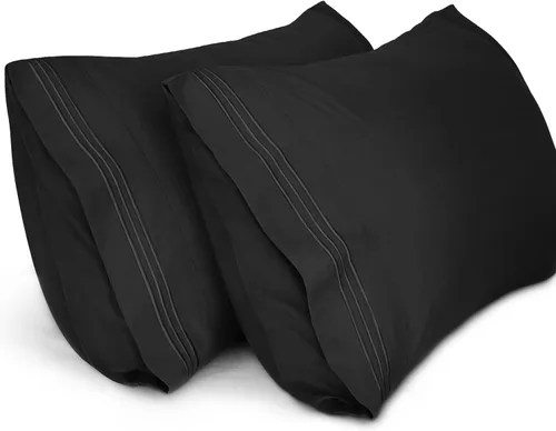 Miniatura 9 de Lirex Fundas de almohada (paquete de 2), fundas de almohada de microfibra cepillada suave de 1800 hilos, lavables a máquina, sin arrugas, Gris