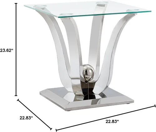 Miniatura 78 de Mesa de centro de cristal de lujo, mesa de centro de sofá de 47 pulgadas con marco de acero inoxidable dorado y parte superior de vidrio negro, mesa