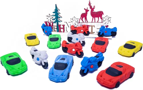 Miniatura 5 de Mini borradores para niños, mascotas de escritorio a granel para niños, borradores de automóvil para aula, 14 piezas de borradores divertidos